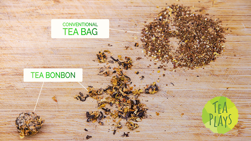 What is the difference between Tea Plays Bonbons and typical tea bags?